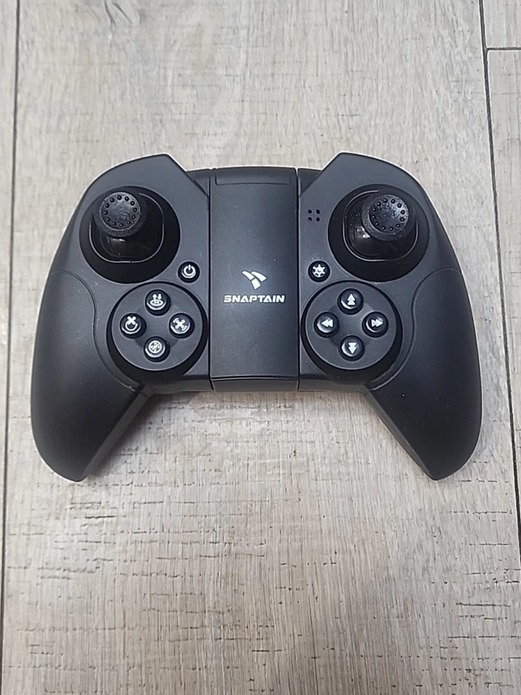 Snaptain A10R drone controller with dual joysticks, circular buttons, dark gray body