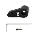 Metal 28T RC servo horn arm with mounting screw and L-shaped hex key, black