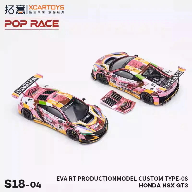 XCarToys x Pop Race 1:64 NSX GT3EVA RT Pink Diecast Model Car
