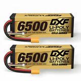 DXF 2PCS Performa Racing Graphene  Lipo 6500 14.8V 100C Battery GOLDEN