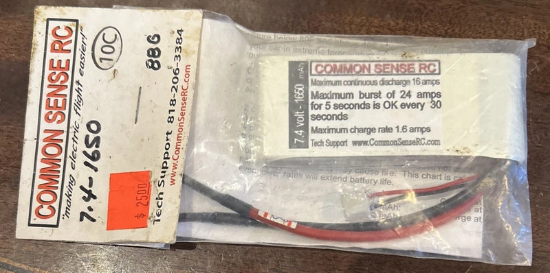 Common Sense RC 88G 10C 7.4v 1650mAh Battery Battery