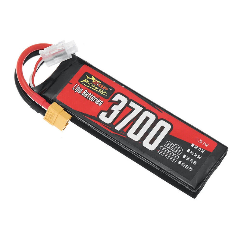 100C 7.4V 3700mAh 2S LiPo Battery With XT60 Plug For Airplane Heli RC Car Boat