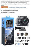 Action camera 2-pack: boxed EK7000 and black 4K action camera with accessories