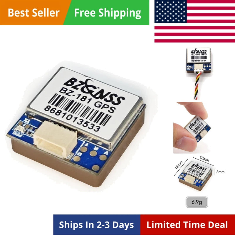 GPS module PCB with BZGNSS label, blue circuit board, small connector pads