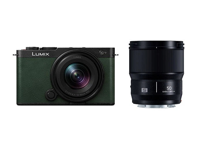 Panasonic LUMIX S9 W Kit 18-40mm+50mm Jet Black x Dark Olive Leather