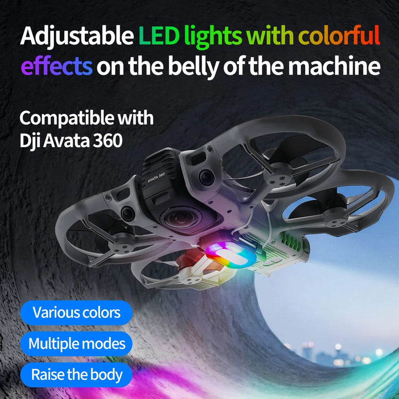 For DJI Avata 360 Drone RGB Adjustable LED Light Heightened Tripod Landing Gear