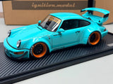 Ignition Model 1/18 RWB Porsche 964 Light Blue Resin Car Model -IG2458