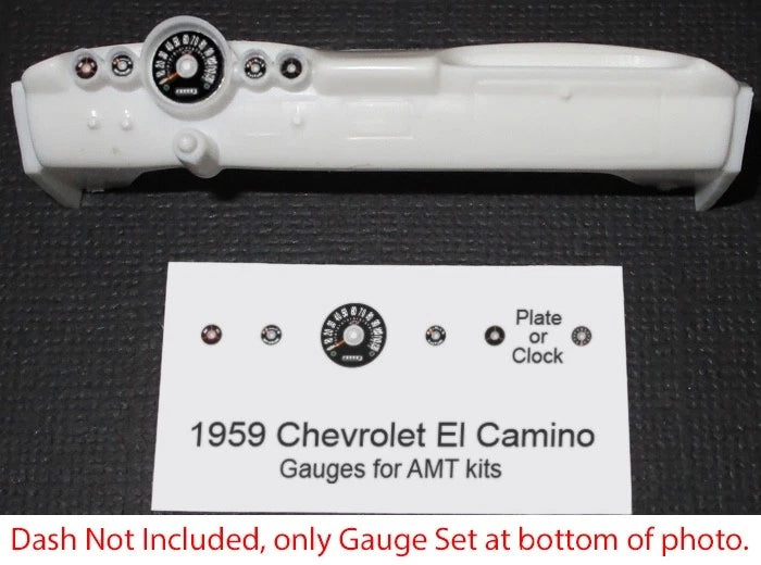 1959 CHEVROLET EL CAMINO GAUGE FACES for 1/25 scale AMT kits¡ªPLS READ DESC