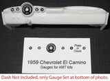 1959 CHEVROLET EL CAMINO GAUGE FACES for 1/25 scale AMT kits¡ªPLS READ DESC