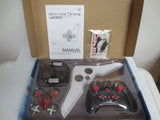 All-in-one drone kit with remote controller and quadcopter in plastic packaging