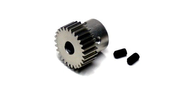 Metal pinion gear with 26T teeth and two small black spacers