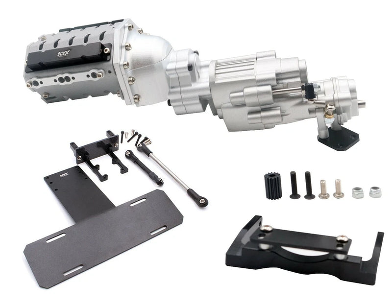 KYX SCX10 II 90046 Convert V8 Engine 2 Speed Transmission Gearbox Servo on Axle Converter