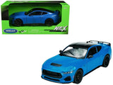 2024 FORD MUSTANG GT 5.0 BLUE 1/25 DIECAST MODEL CAR BY WELLY 24123