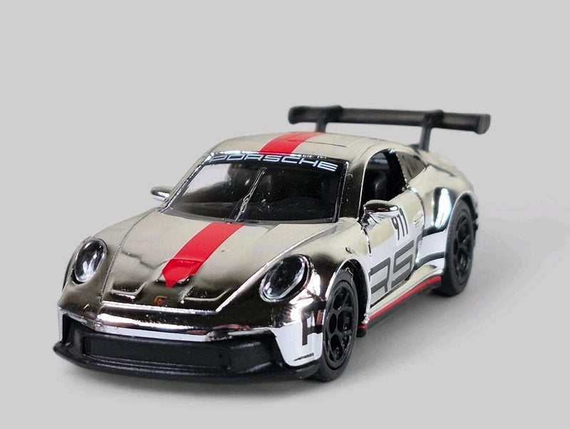 PORSCHE 911 GT3 CUP 992 Diorama Collectible DieCast Model Car 1:64 Chrome LOOSE