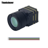 Thermal imager lens module with black body and visible wire leads