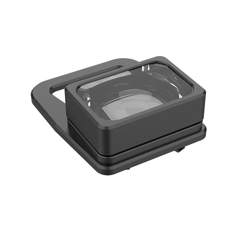 Wide angle drone camera lens accessory with clear glass in black frame