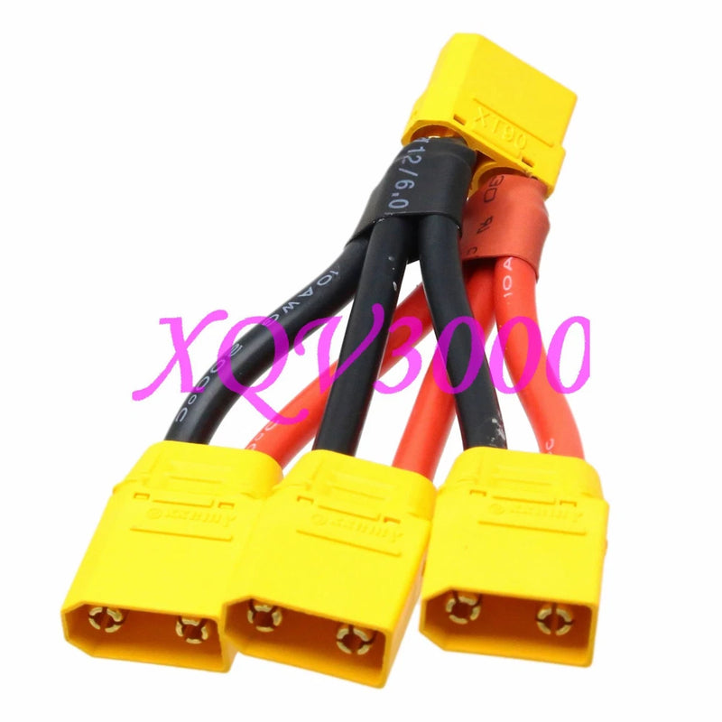 XT90 Female to 3 way XT90 Male Parallel 10AWG Wire Lipo Battery charger
