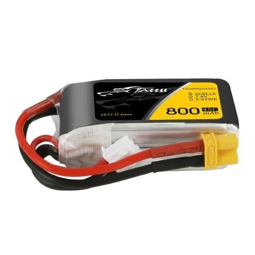 800mAh 7.4V 45C 2S1P Tattu Lipo Battery Pack with XT30 plug Battery