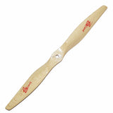 Wood RC electric propeller blade with red markings