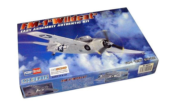 1/72 FM-1 Wildcat aircraft model kit box with plane artwork and markings