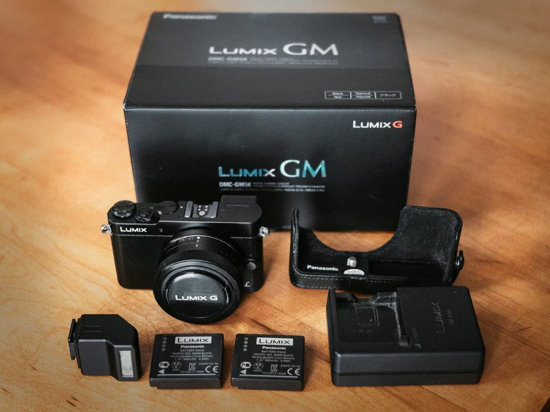 Panasonic lumix gm5 + 12-32mm, flash, 2 batt., box. mft mount 2538 shutter count