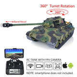 1/16 7.0 Henglong King Tiger 3888A BB IR RC RTR Tank 360¡ã Barrel Recoil FPV