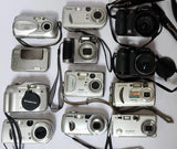 Sony, Fujifilm, Kodak, Olympus Digital Cameras For Repair Lot of 12 Bundle