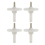 Set of 4 white RC drone motor gears with central metal shafts
