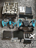 Drone Skycontroller set with quadcopter, camera, controller, propellers, cables, cases