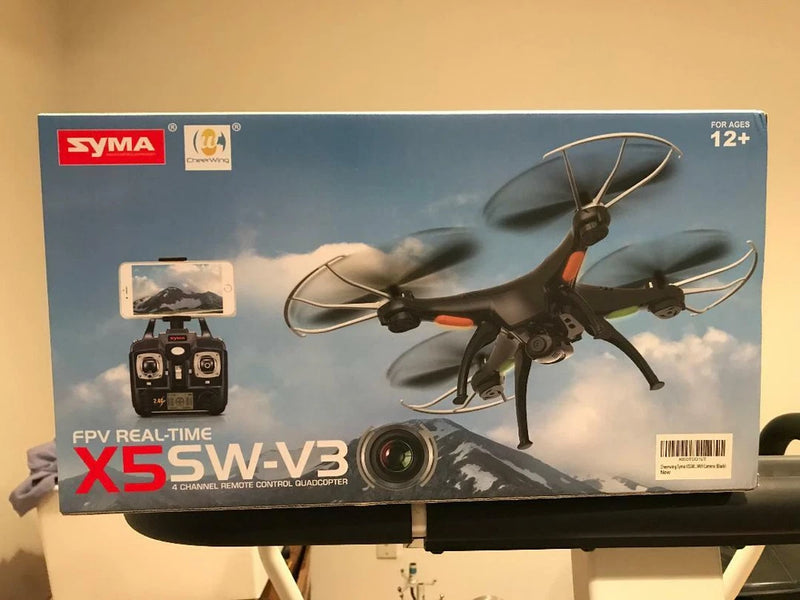 SYMA X5 SW-V3 4-channel FPV quadcopter drone with remote control, shown in box