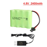 1pcs 4.8v 2400mAh Ni-MH AA Battery SM-2P For Remote Control toys Cars RC boat Battery