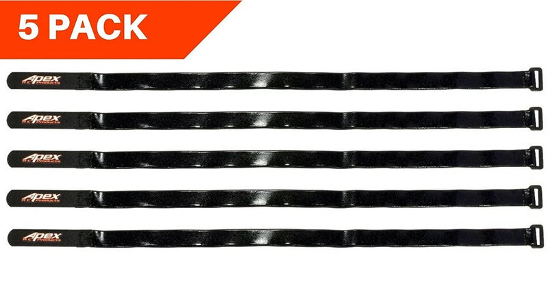 Apex RC Products 16mm X 500mm HD Rubberized Battery Straps - 5 Pack #3023 Battery