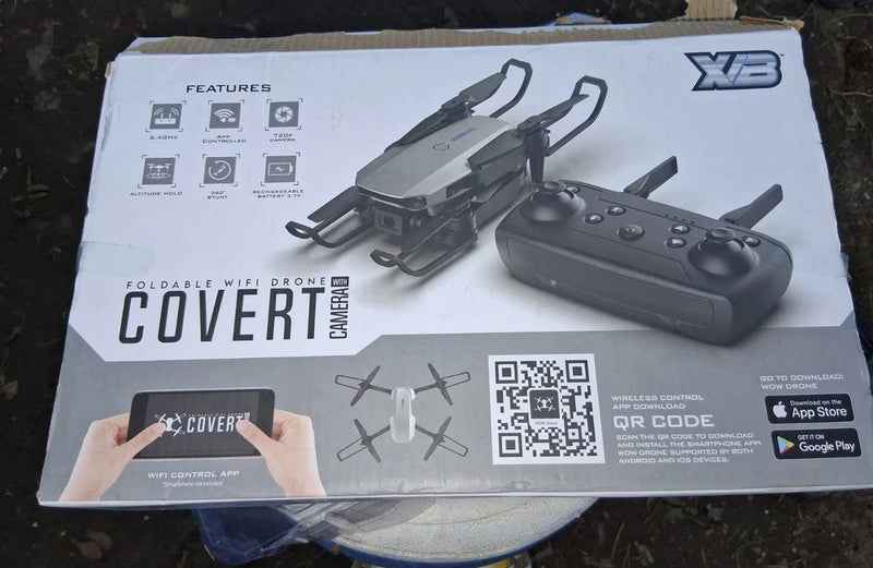 Foldable WiFi drone kit box with compact camera drone and controller