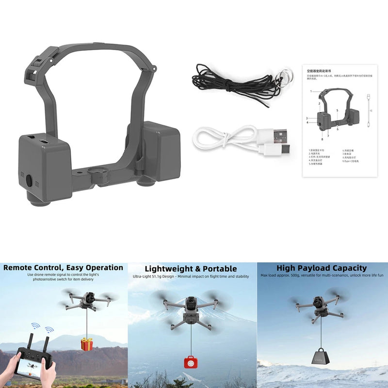 For DJI Air 3/3S Drone Airdrop Dispenser System Launcher Dropper Device Access
