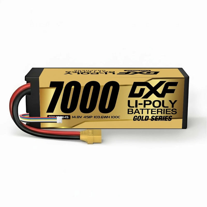 DXF 2PCS Performa Racing Graphene  Lipo 7000 14.8V 100C Battery GOLDEN XT90