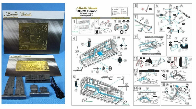 1/48 Metallic Details MDR4899 F3H-2M Demon Wheel Bay for Hobby Boss model kit
