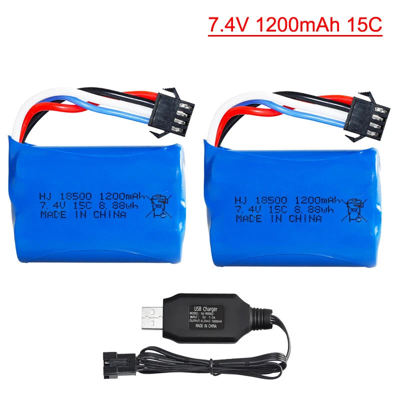 2¡Á 7.4V 1200mAh Li-ion Battery with charger for Electric remote control aircraft