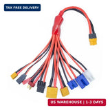 RC Lipo Battery Charger Adapter Connector 10 in 1 Multi Splitter Wire XT60H Plug Battery