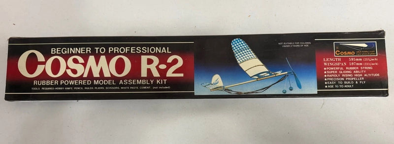 Cosmo R-2 ?C 23.5?? Span ?C Rubber Powered Free Flight Model Vintage Airplane Kit
