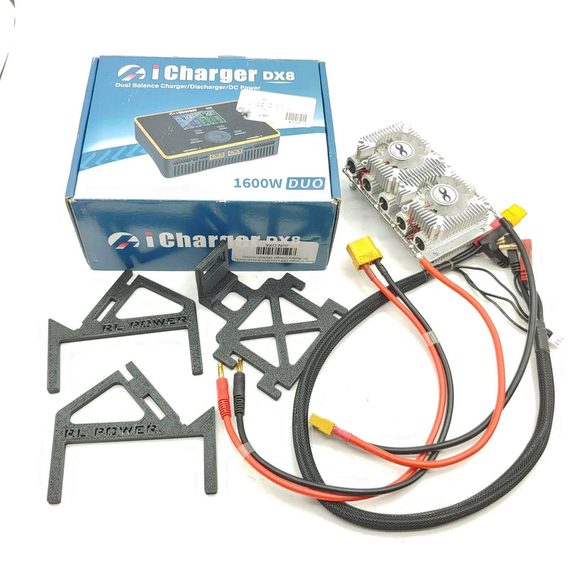 iCharger DX8 Dual LiPo Battery Balance Charger w/ Discharger & 3D Printed Stand Battery