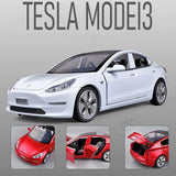 1:32 Tesla Model 3 Alloy Simulation Car Model Electric Energy Vehicle Toy Gifts