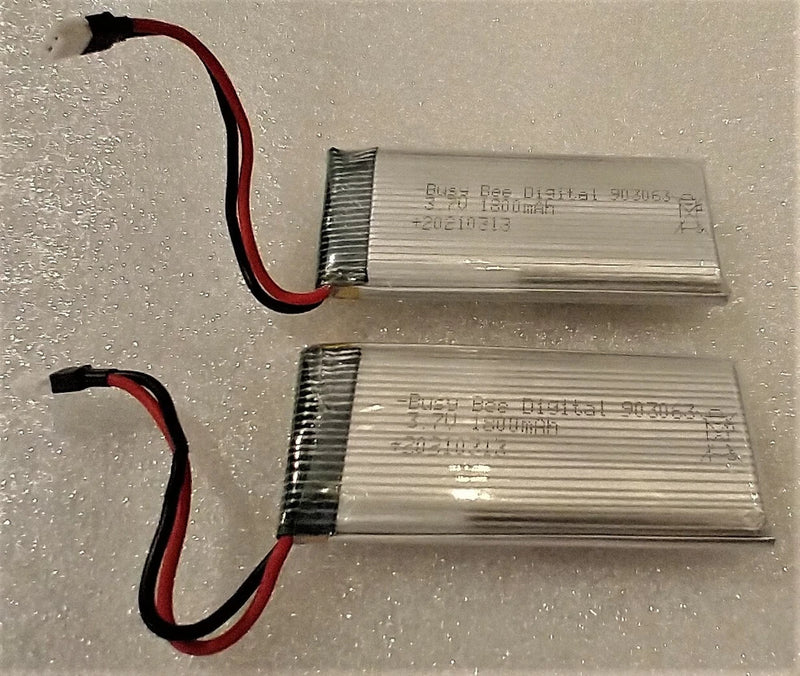 Double flight time: TWIN PACK (2) High Capacity LiPo DRONE BATTERIES 1800mAh