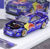 DK 1:64 HEC Blue JDM Skyline GTR R34 Racing Sports Model Diecast Metal Car