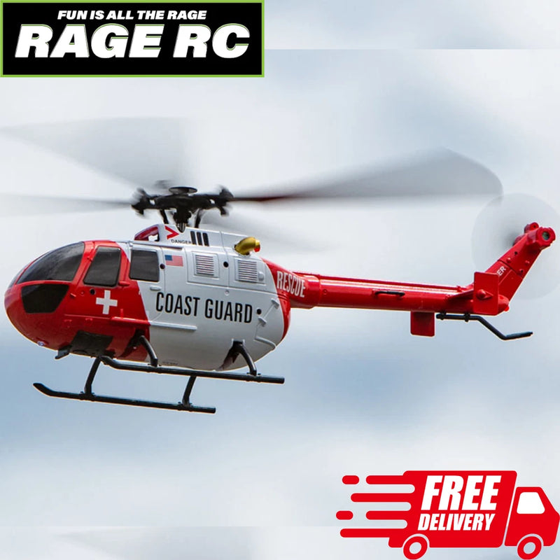 Rage RC Hero-Copter Helicopter 4-Blade RTF Coast Guard Stability Ready to Fly