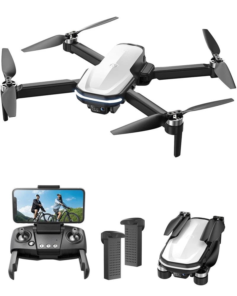 Foldable camera quadcopter drone with remote controller and battery pack