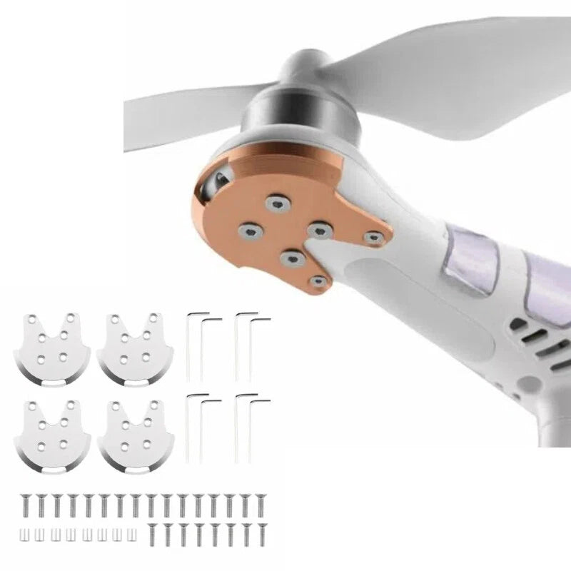 Aluminum drone motor mount base protective seat kit with 4 guards and screws