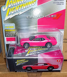 2010 Dodge Challenger R/T Furious Fuchsia Pink with White Stripes Collector Tin