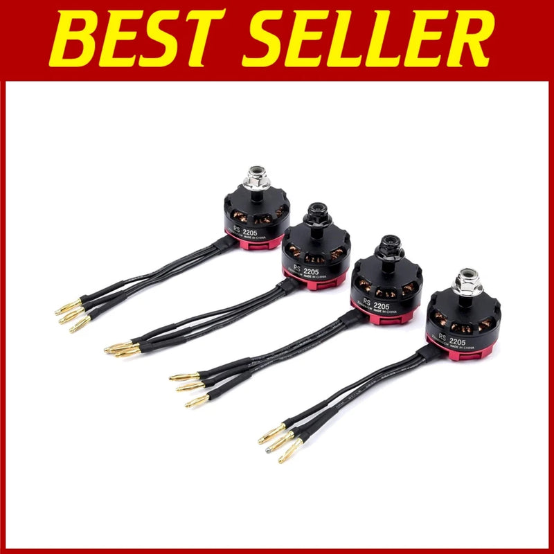 FPV racing drone brushless motor set with 4 motors and wire leads, red and black