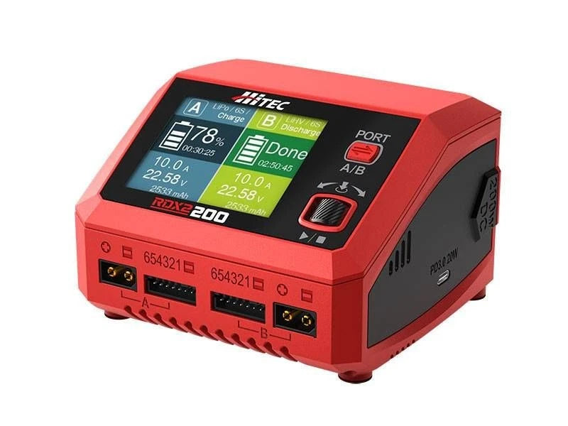Hitec RCD RDX2 200 Dual Smart LiPo Battery Balance Charger Battery