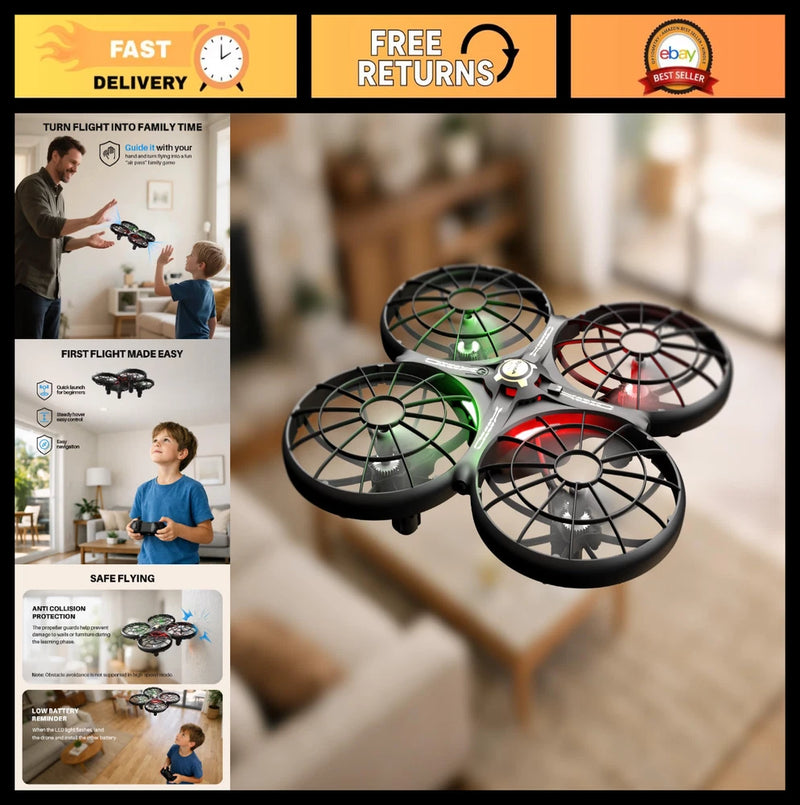 Kids Drone with Obstacle Avoidance, 20 Min Flight, 360?? Flips, Altitude Hold, Sa